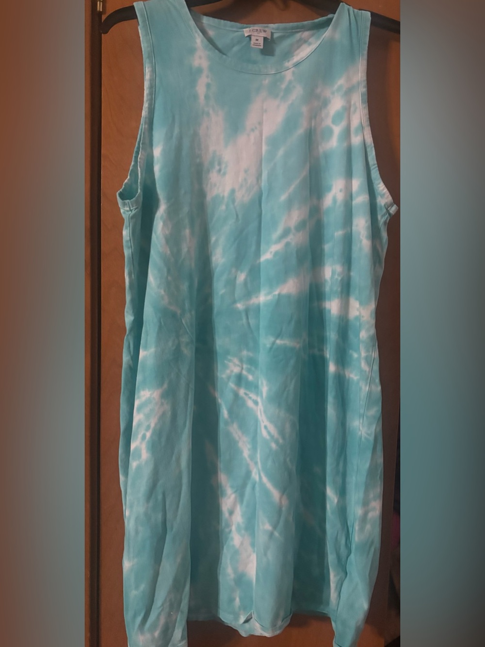 J. Crew Aqua Tie-Dye Sleeveless Tank dress